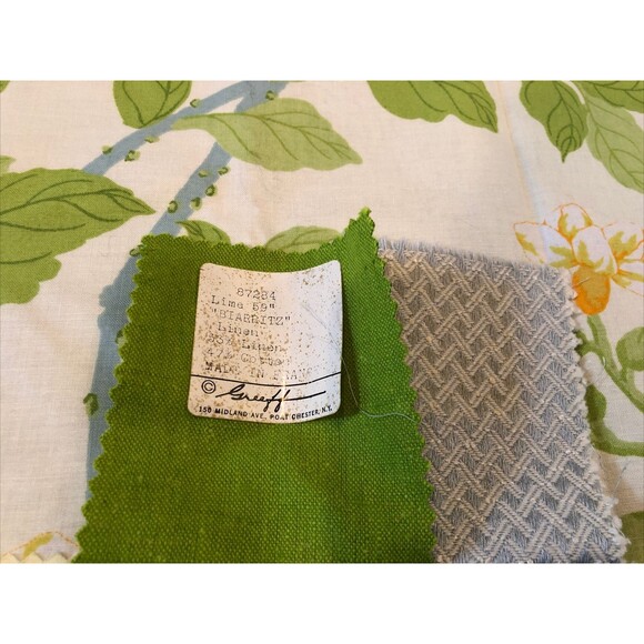 Vintage Fabric Swatch Greeff Chinese Hydrangea England NEW Old Stock 1976 - Picture 4 of 9